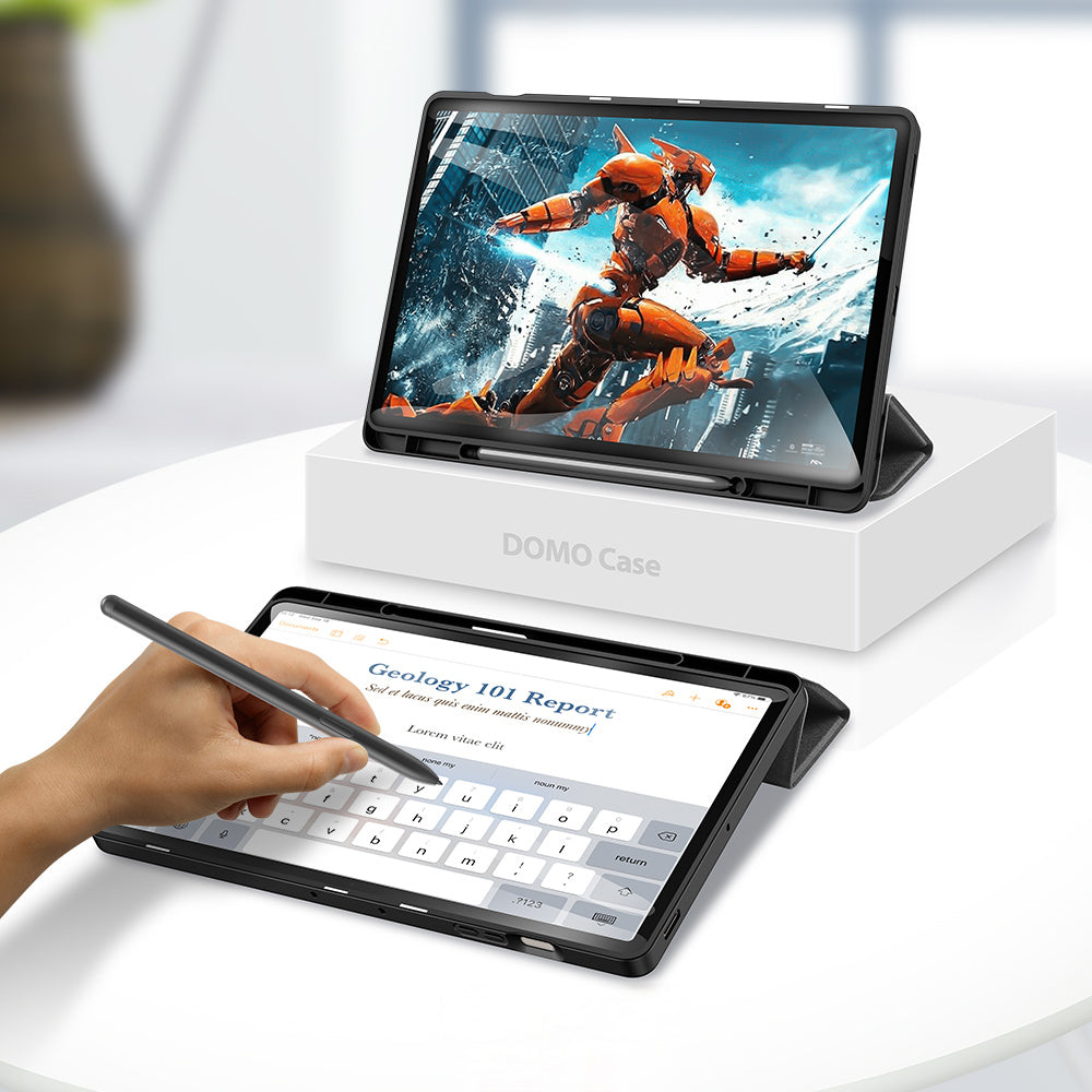 Handyhülle mit Klappe für Galaxy Tab S10 FE Plus, Dux Ducis Domo, Schwarz