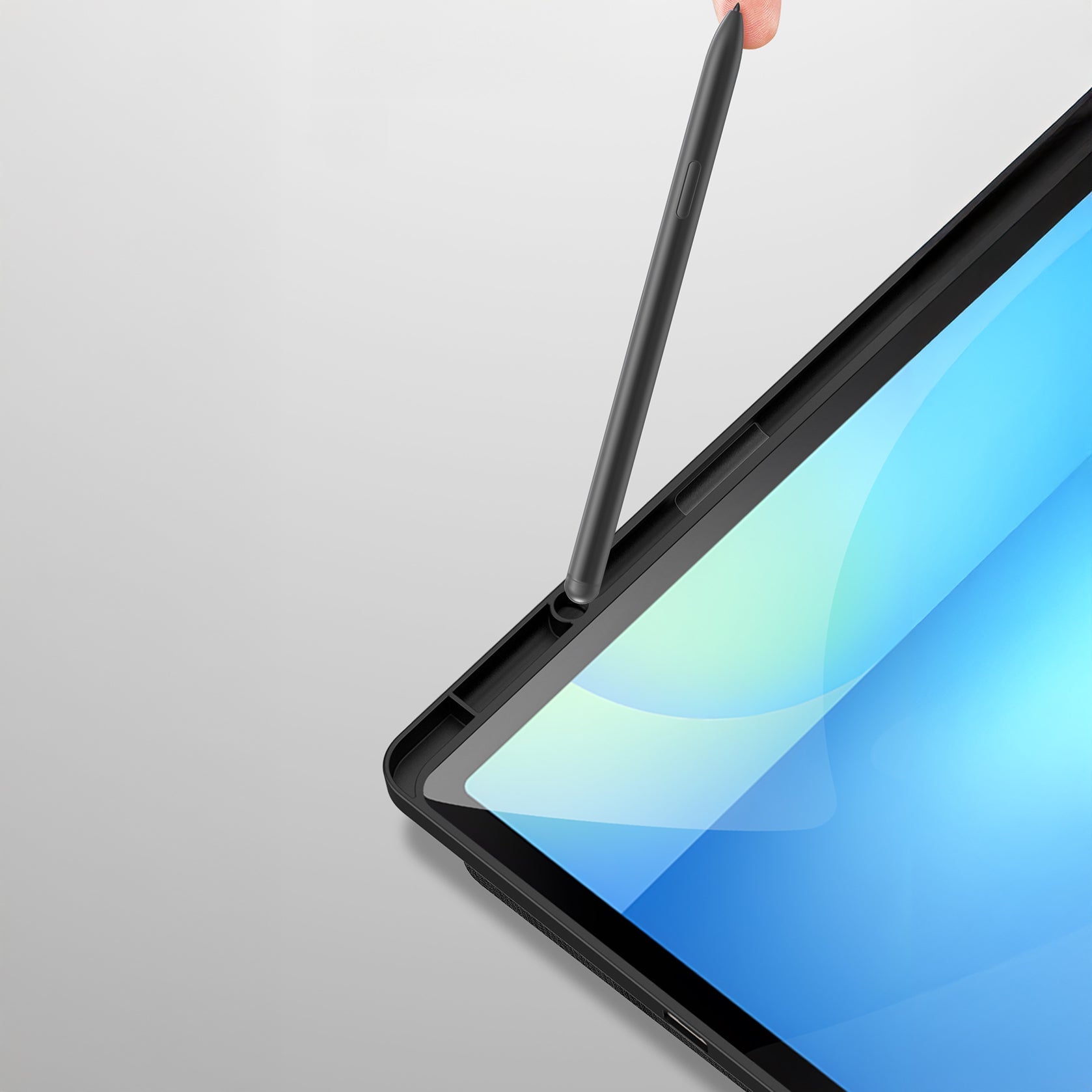 Handyhülle mit Klappe für Galaxy Tab S10 FE Plus, Dux Ducis Domo, Schwarz