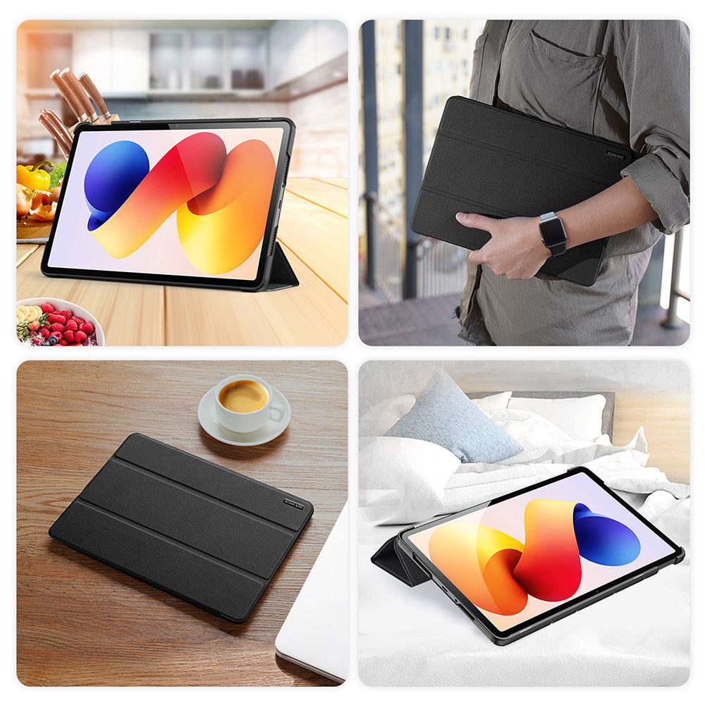 Schutzhülle mit Klappe für Xiaomi Redmi Pad 2 Pro / Pro, POCO Pad, Dux Ducis Domo, Schwarz