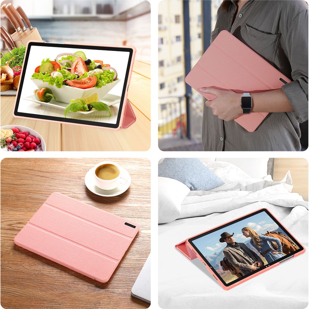 Schutzhülle mit Klappe für Galaxy Tab A11 Plus / A9 Plus, Dux Ducis Domo, Rosa