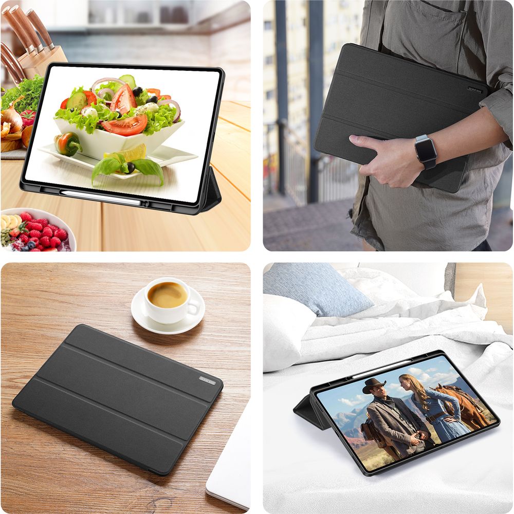 Schutzhülle mit Klappe für Galaxy Tab S11 Ultra, Dux Ducis Domo, Schwarz