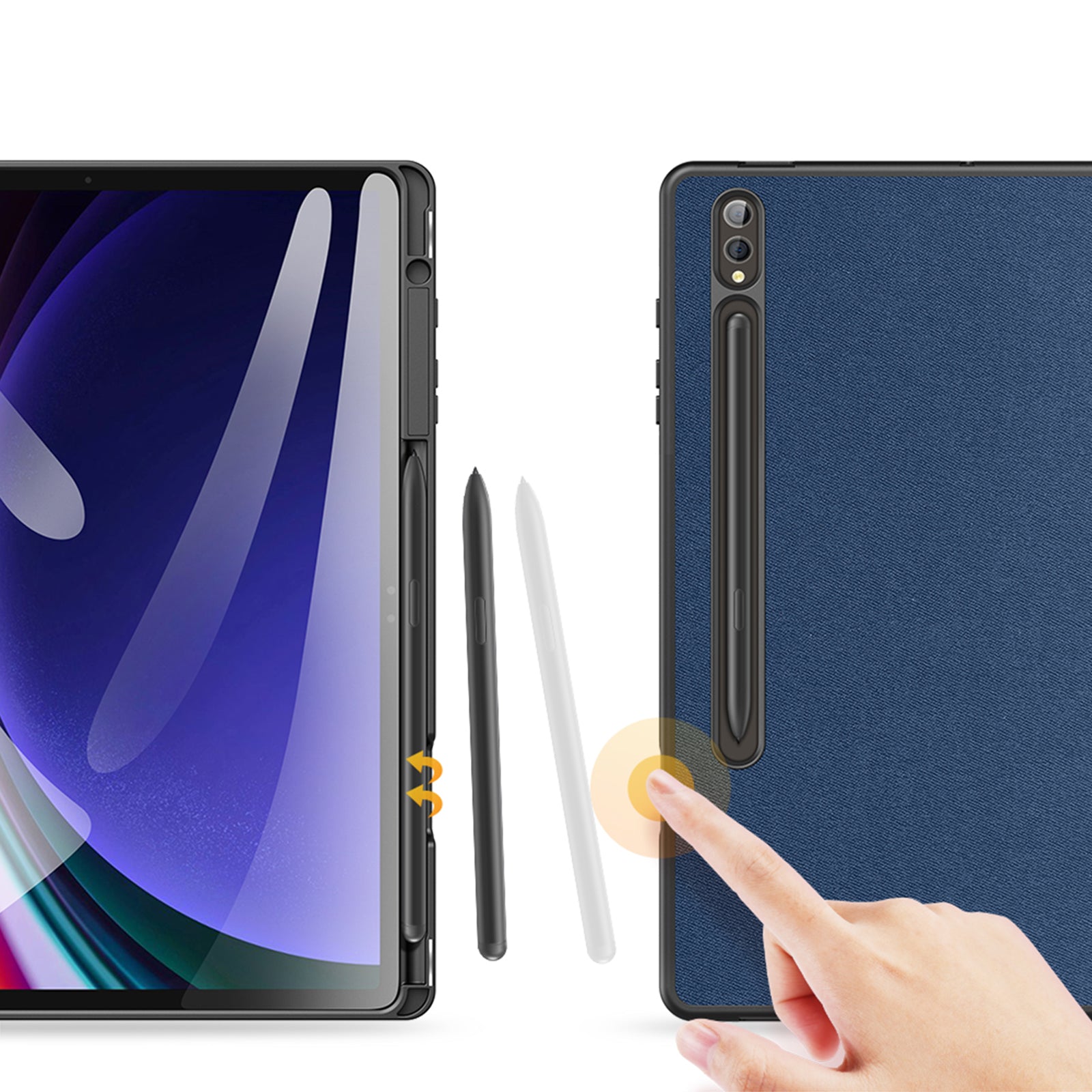 Hülle für Galaxy Tab S10 Plus/S9 Plus/S9 FE Plus, Dux Ducis Domo, Dunkelblau