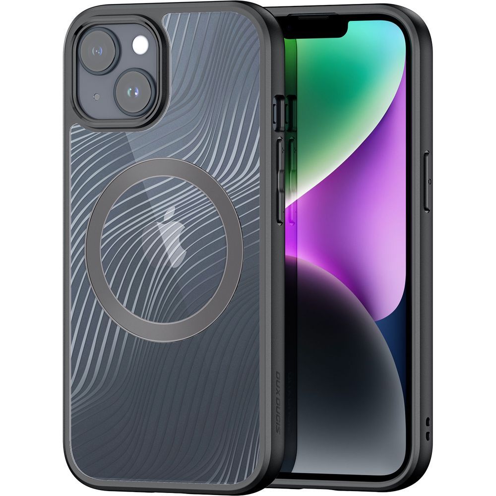 Schutzhülle Dux Ducis AIMO Series Premium Case MagSafe für iPhone 15, Transparent mit schwarzem rahmen