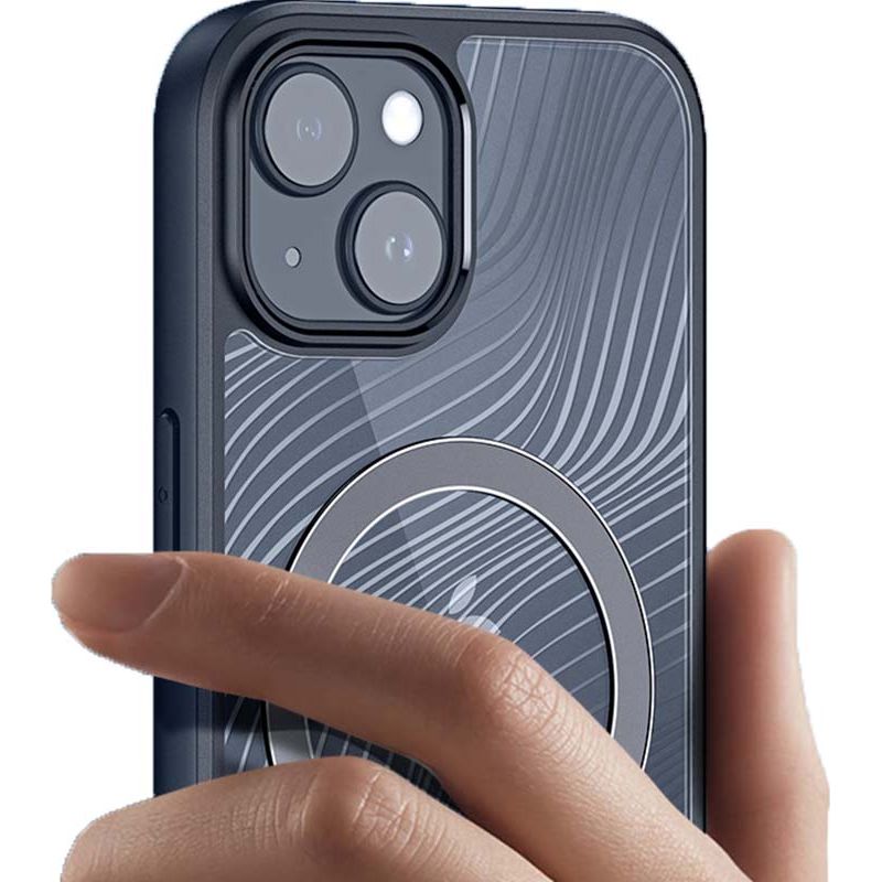 Schutzhülle Dux Ducis AIMO Series Premium Case MagSafe für iPhone 15, Transparent mit schwarzem rahmen