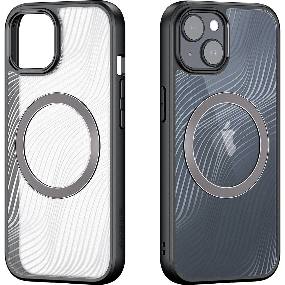Schutzhülle Dux Ducis AIMO Series Premium Case MagSafe für iPhone 15, Transparent mit schwarzem rahmen