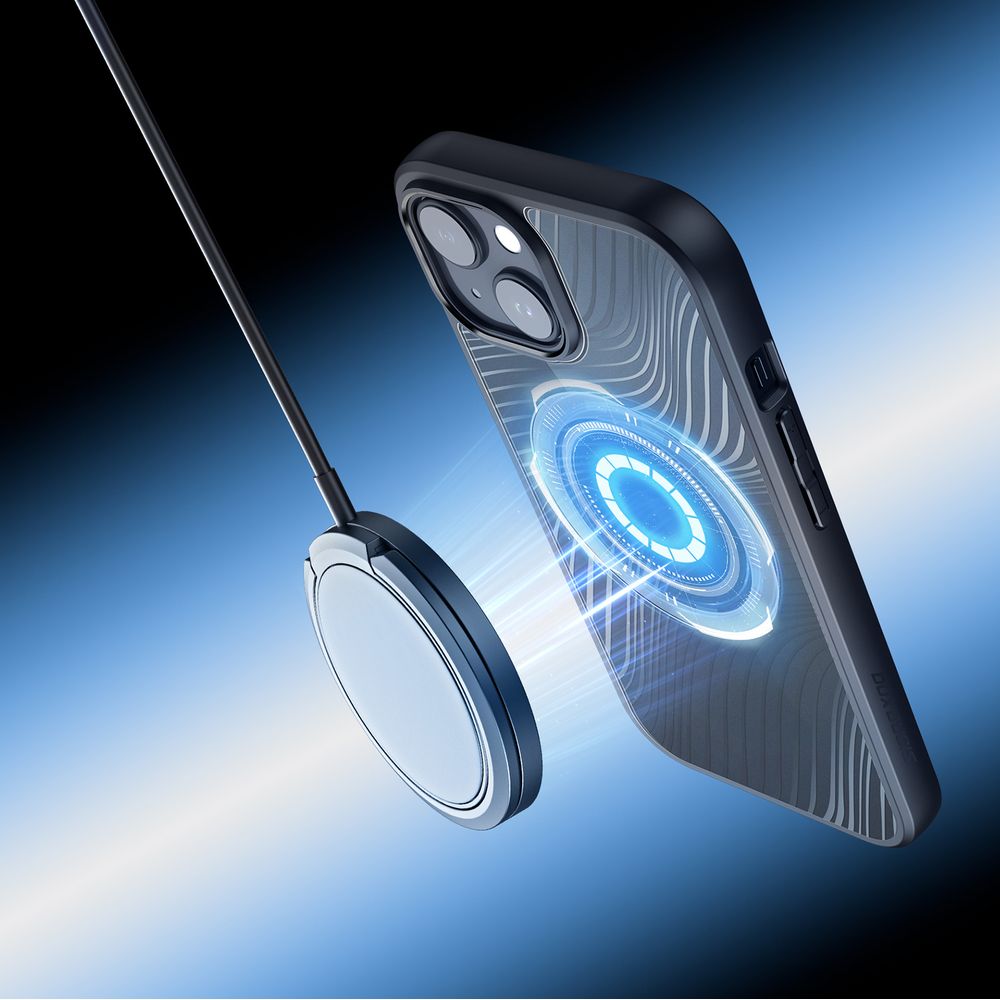 Schutzhülle Dux Ducis AIMO Series Premium Case MagSafe für iPhone 15, Transparent mit schwarzem rahmen