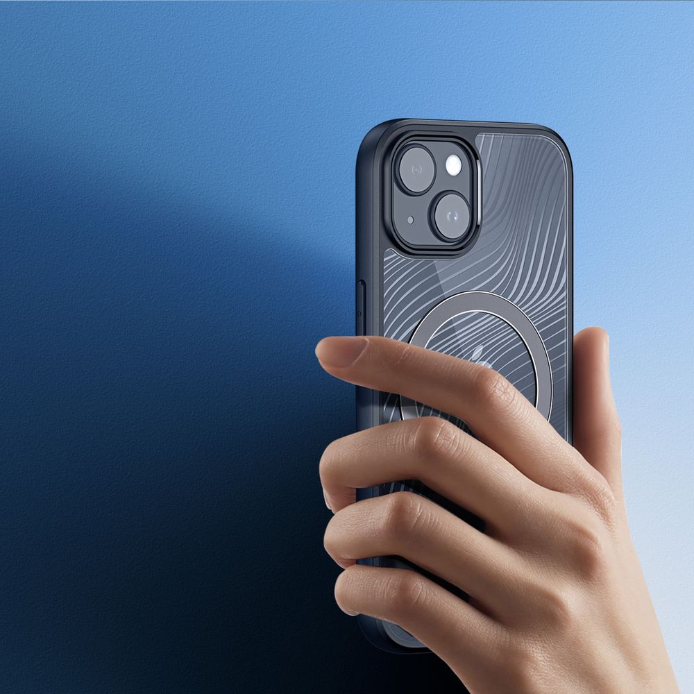 Schutzhülle Dux Ducis AIMO Series Premium Case MagSafe für iPhone 15, Transparent mit schwarzem rahmen