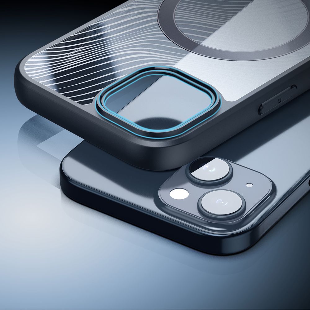Schutzhülle Dux Ducis AIMO Series Premium Case MagSafe für iPhone 15, Transparent mit schwarzem rahmen