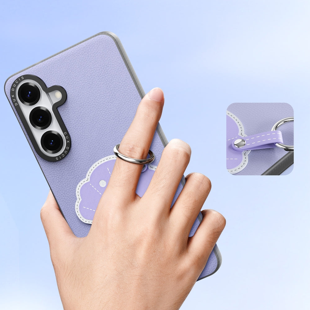 Handyhülle mit Trageband für Galaxy S26, Dux Ducis Luvy, Violett mit Muschel