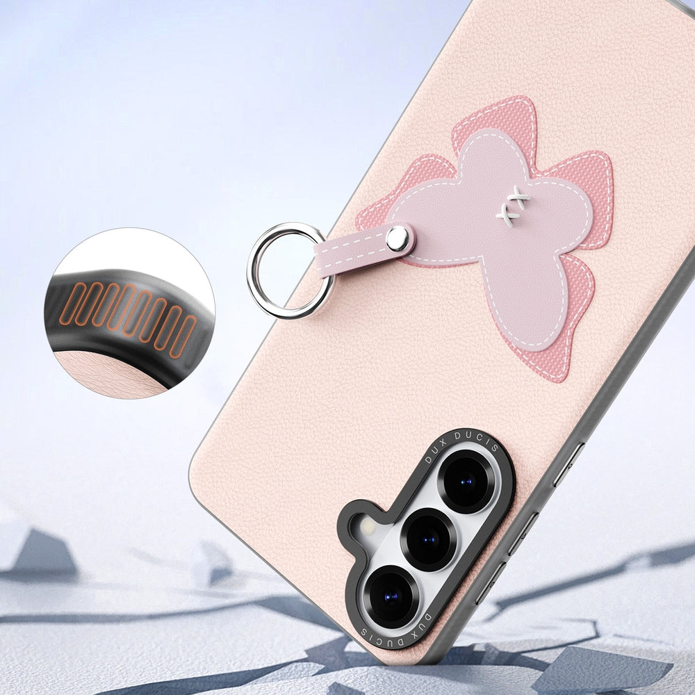 Handyhülle mit Trageband für Galaxy S26 Plus, Dux Ducis Luvy, Rosa mit Schmetterling
