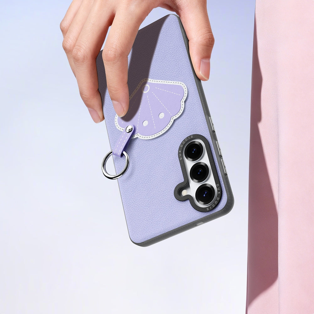 Handyhülle mit Trageband für Galaxy S26 Plus, Dux Ducis Luvy, Violett mit Muschel