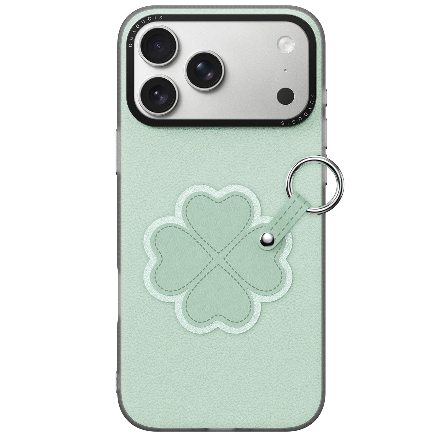 Handyhülle mit Trageband für iPhone 17 Pro Max, Dux Ducis Luvy, Grün mit Klee