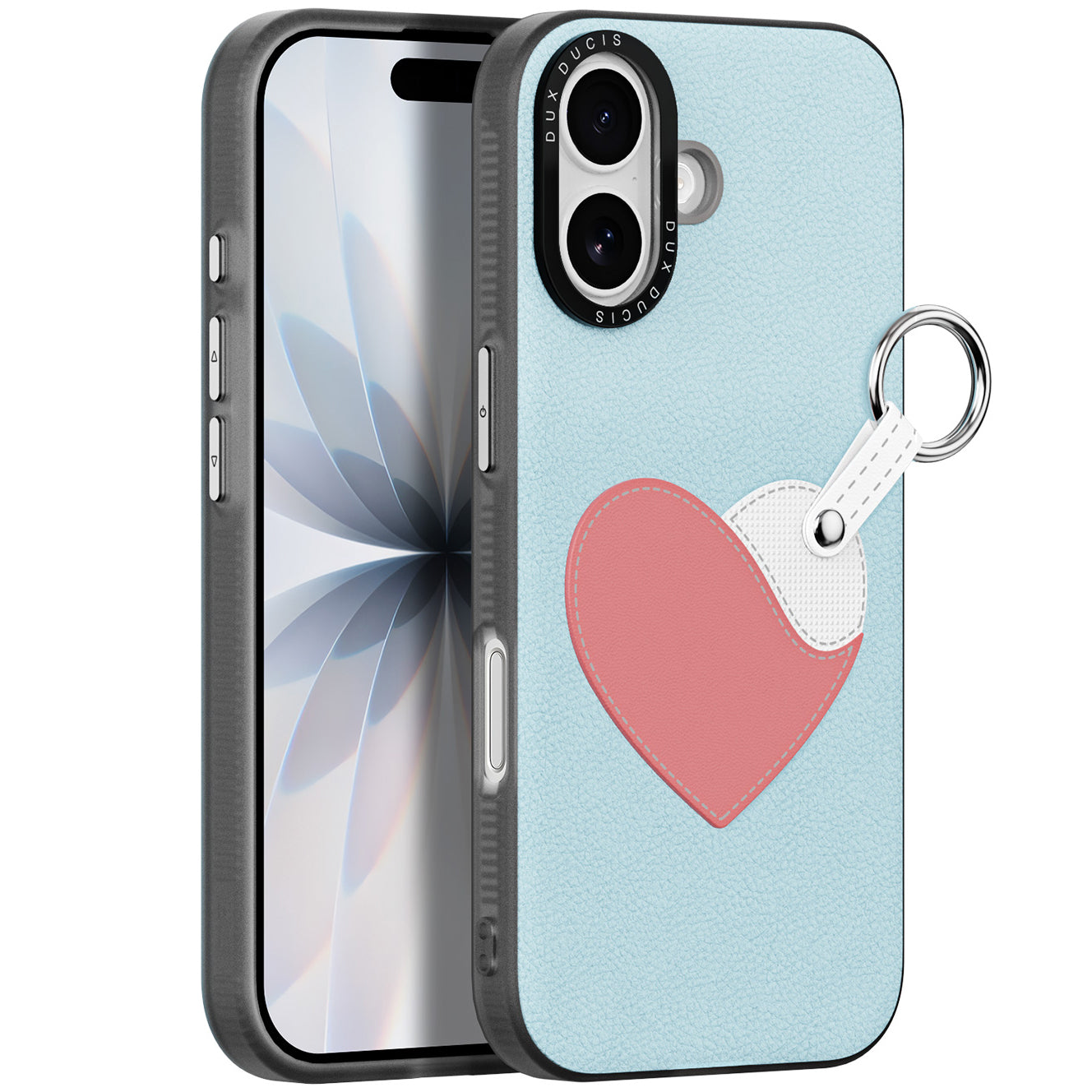 Handyhülle mit Trageband für iPhone 17, Dux Ducis Luvy, Blau mit Rosa