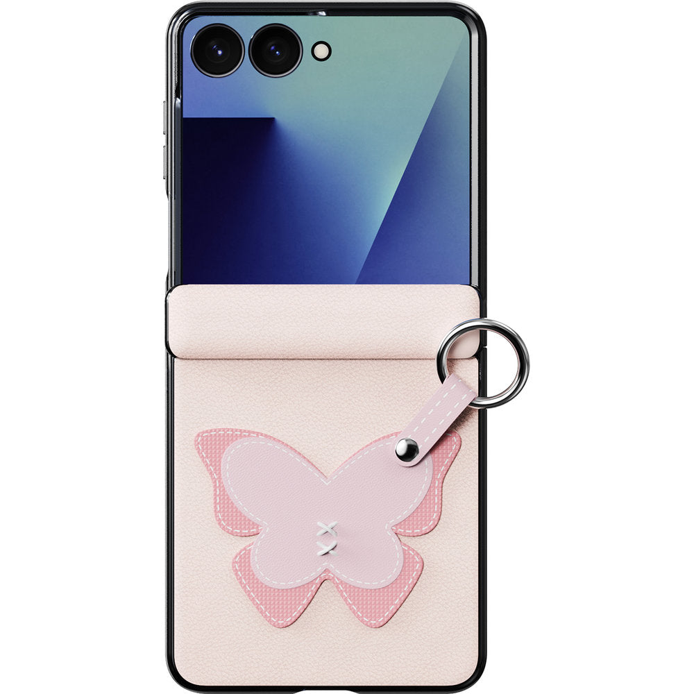 Handyhülle mit Trageband für Galaxy Z Flip8, Dux Ducis Luvy, Rosa mit Schmetterling (1/7)