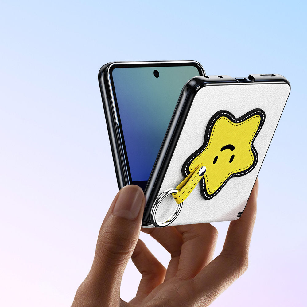 Handyhülle mit Trageband für Galaxy Z Flip8, Dux Ducis Luvy, Weiß mit gelbem Stern (5/7)
