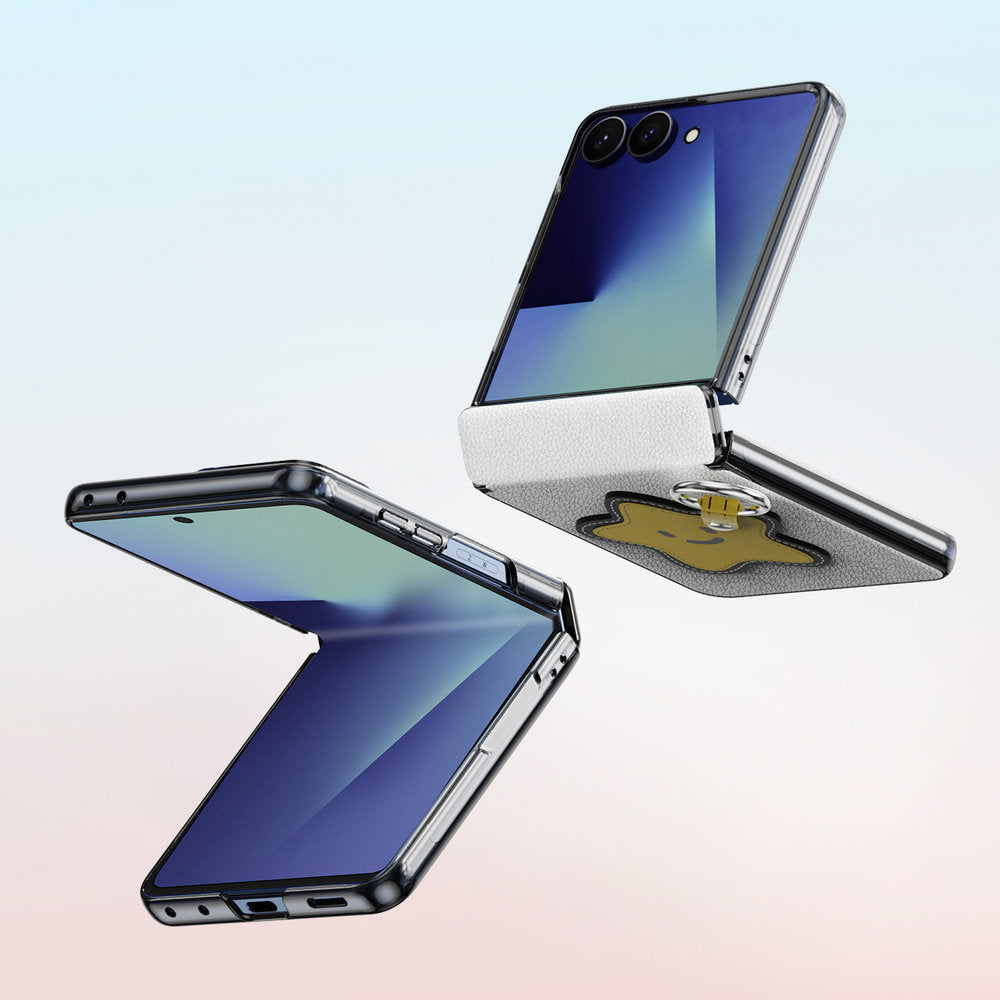 Handyhülle mit Trageband für Galaxy Z Flip8, Dux Ducis Luvy, Weiß mit gelbem Stern (6/7)