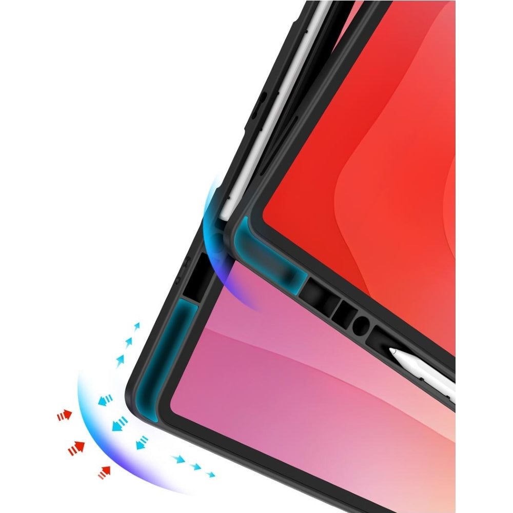 Schutzhülle mit Klappe für Galaxy Tab S11 Ultra, Dux Ducis Magi, Transparent-Schwarz