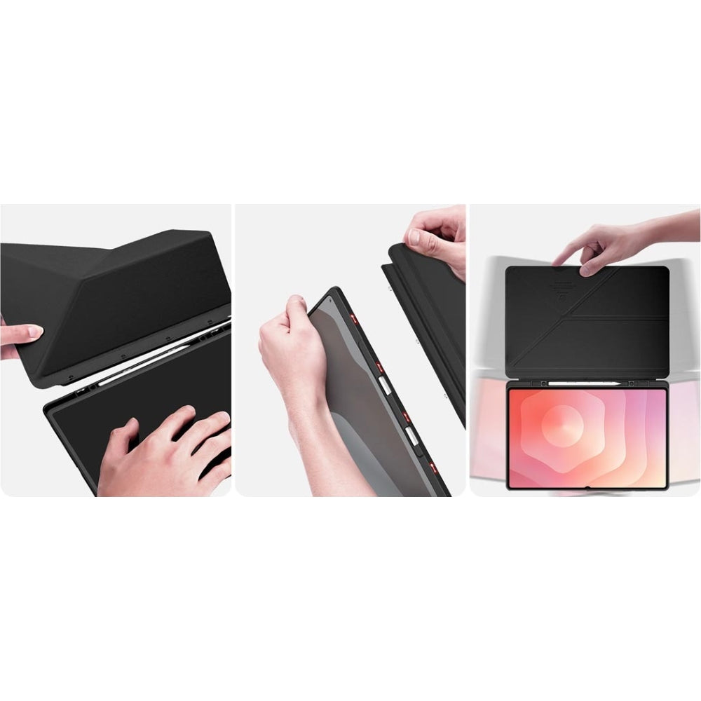 Schutzhülle mit Klappe für Galaxy Tab S11 Ultra, Dux Ducis Magi, Transparent-Schwarz