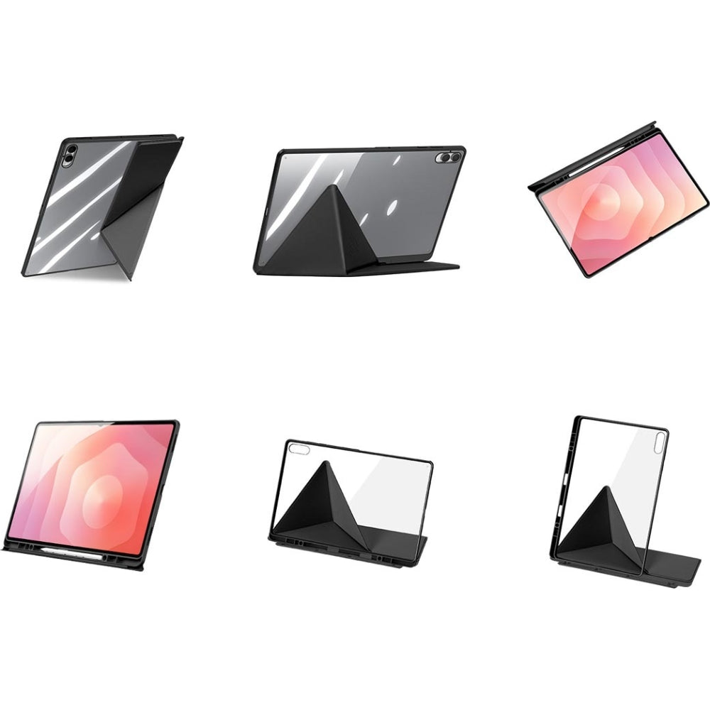 Schutzhülle mit Klappe für Galaxy Tab S11 Ultra, Dux Ducis Magi, Transparent-Schwarz