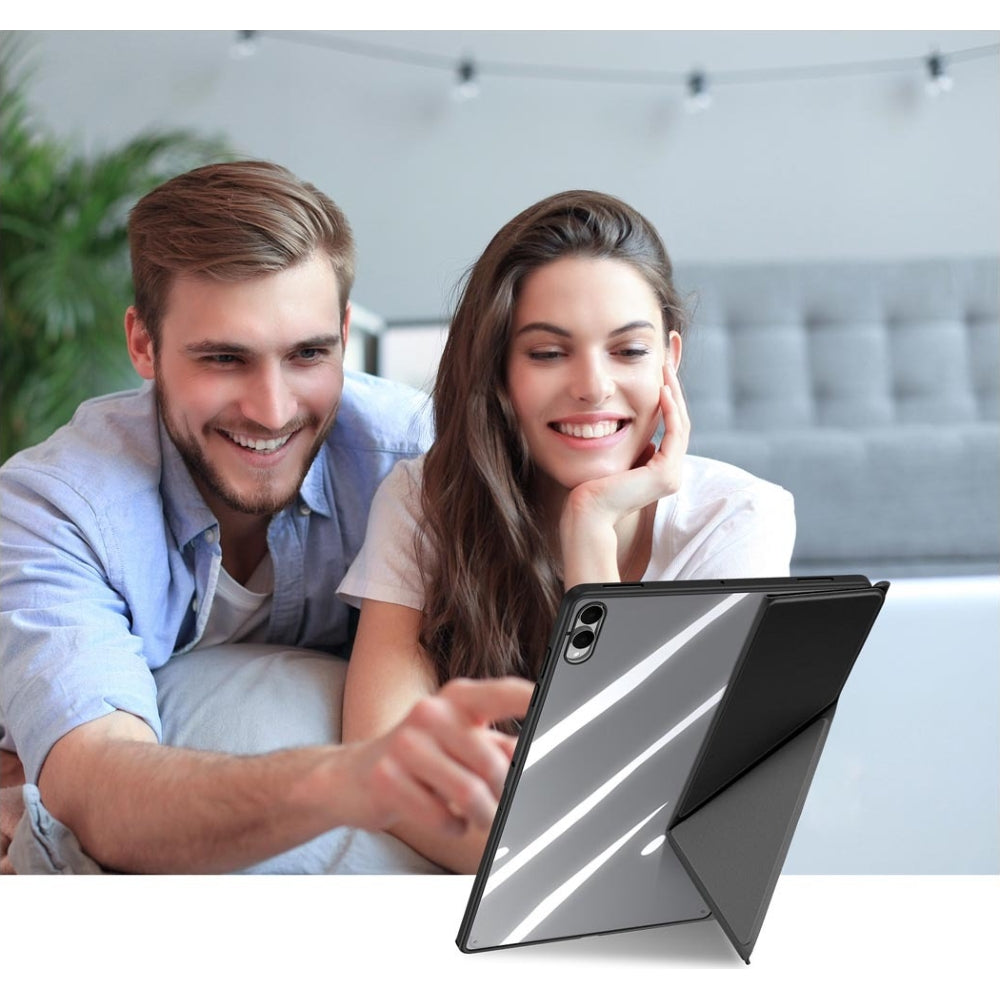 Schutzhülle mit Klappe für Galaxy Tab S11 Ultra, Dux Ducis Magi, Transparent-Schwarz