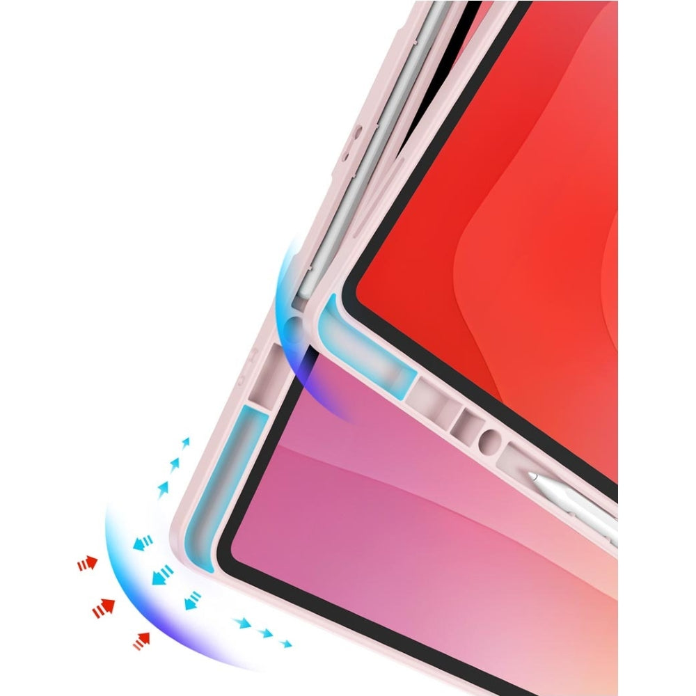 Schutzhülle mit Klappe für Galaxy Tab S11 Ultra, Dux Ducis Magi, Transparent-Rosa