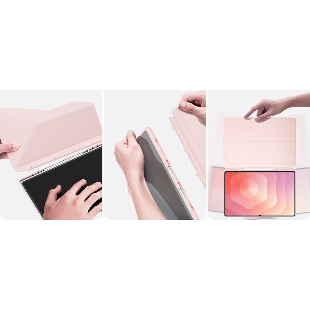 Schutzhülle mit Klappe für Galaxy Tab S11 Ultra, Dux Ducis Magi, Transparent-Rosa
