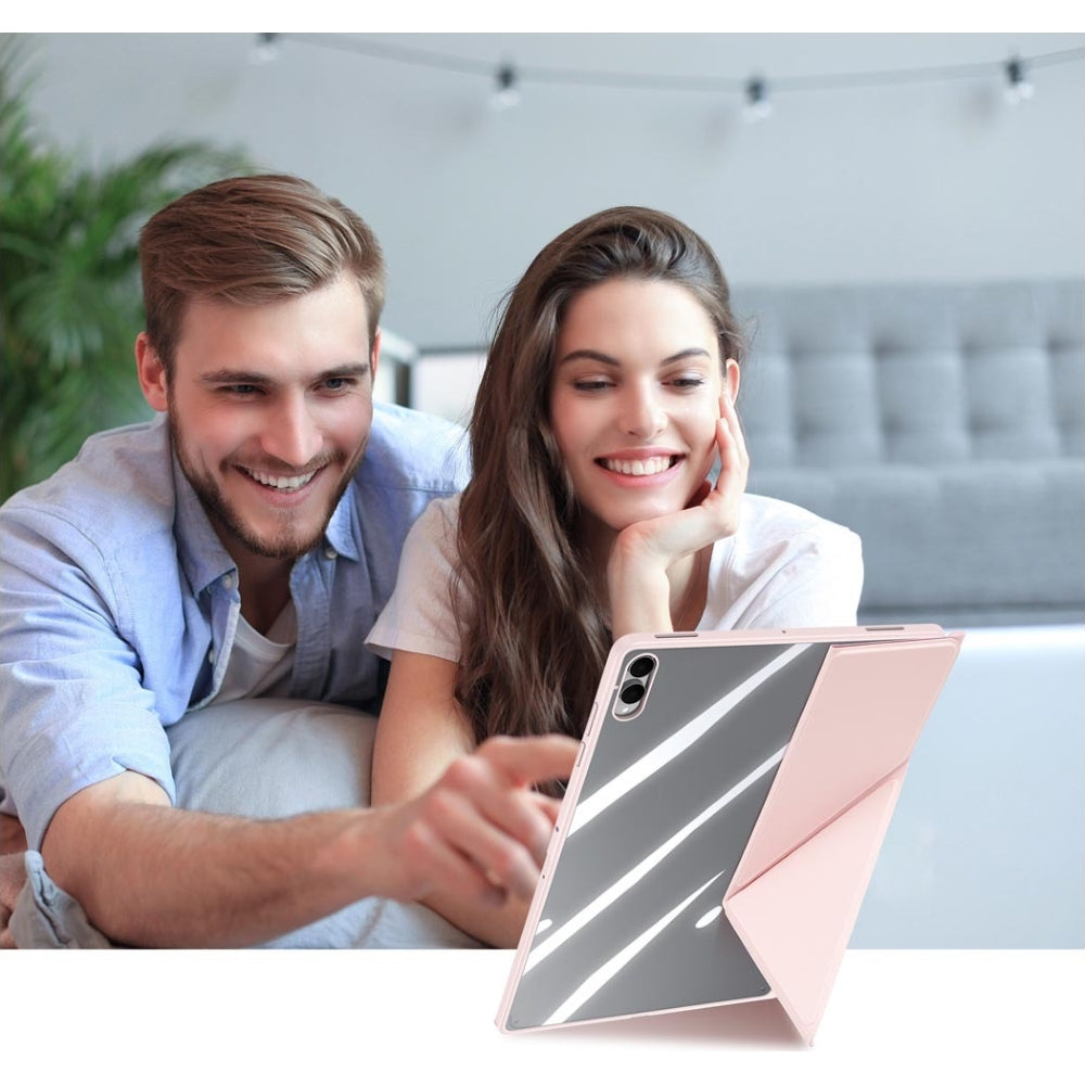 Schutzhülle mit Klappe für Galaxy Tab S11 Ultra, Dux Ducis Magi, Transparent-Rosa
