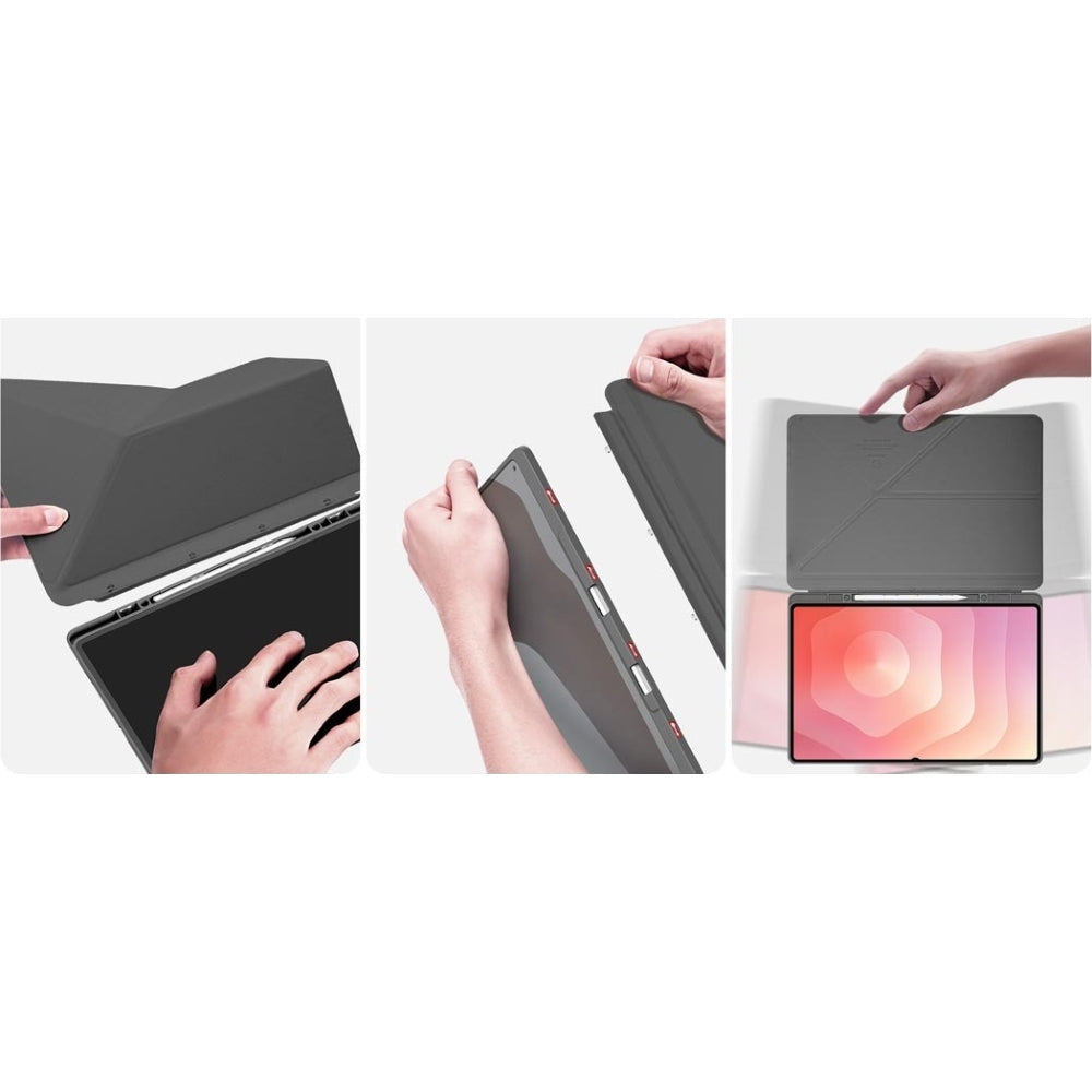 Schutzhülle mit Klappe für Galaxy Tab S11 Ultra, Dux Ducis Magi, Transparent-Grau