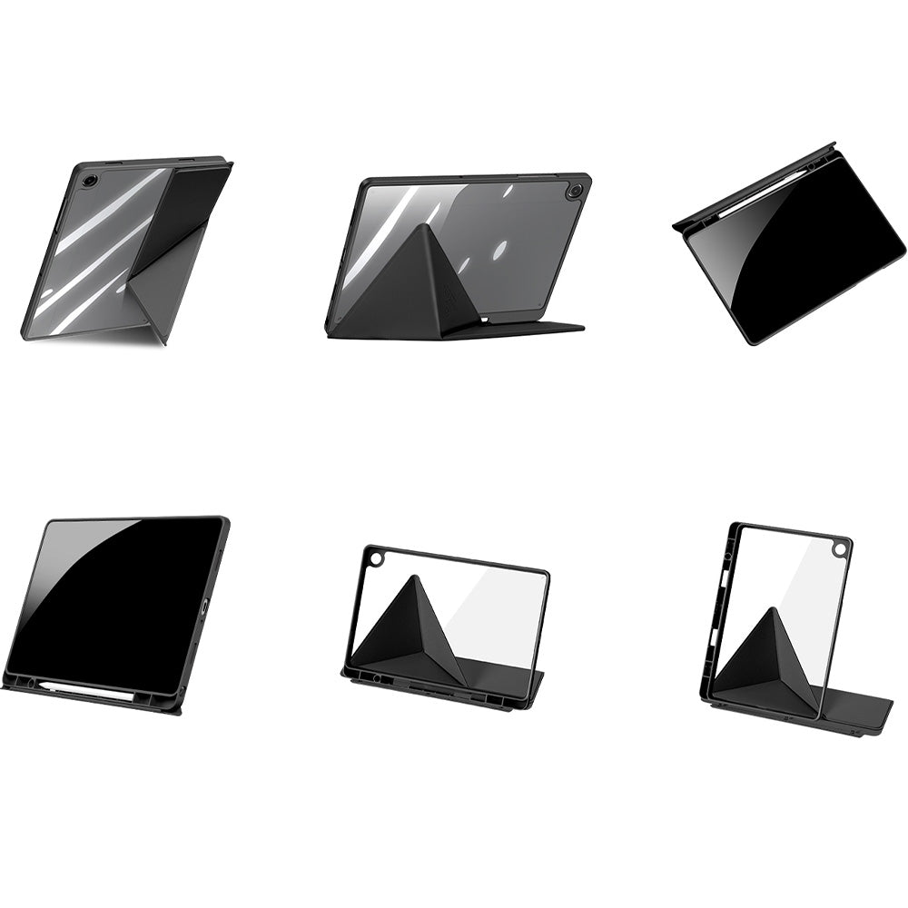 Schutzhülle mit Klappe für Galaxy Tab A11 Plus / A9 Plus, Dux Ducis Magi, Transparent-Schwarz