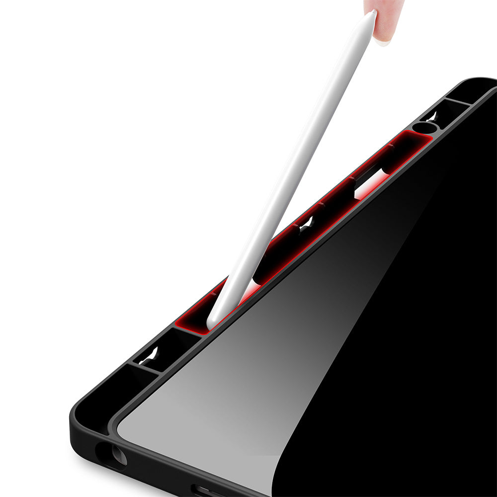 Schutzhülle mit Klappe für Galaxy Tab A11 Plus / A9 Plus, Dux Ducis Magi, Transparent-Schwarz
