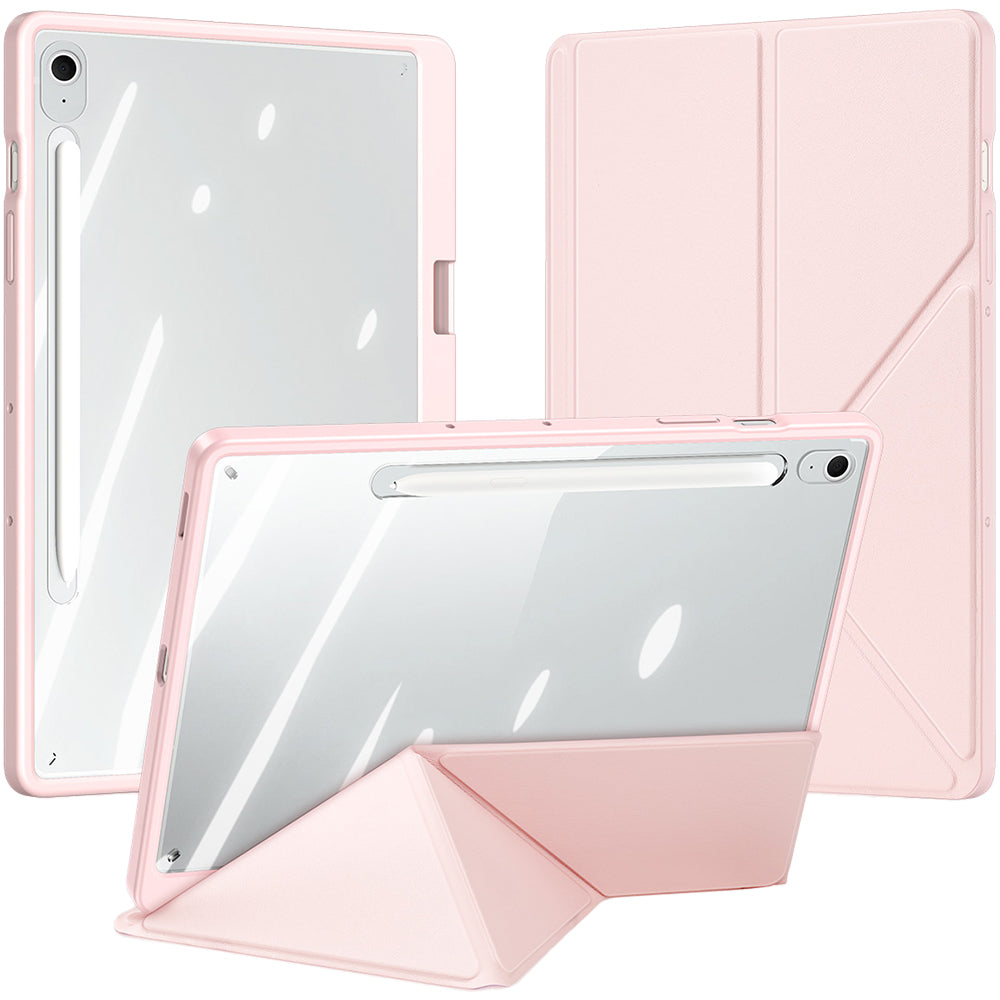 Schutzhülle mit Klappe für Galaxy Tab S10 FE Plus, Dux Ducis Magi, Transparent und Rosa