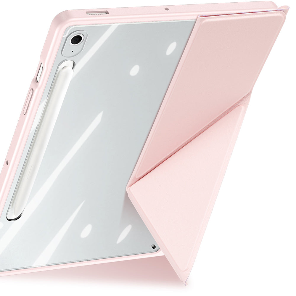 Schutzhülle mit Klappe für Galaxy Tab S10 FE Plus, Dux Ducis Magi, Transparent und Rosa
