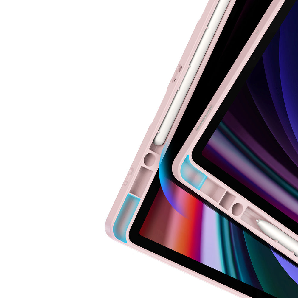 Schutzhülle mit Klappe für Galaxy Tab S10 FE Plus, Dux Ducis Magi, Transparent und Rosa