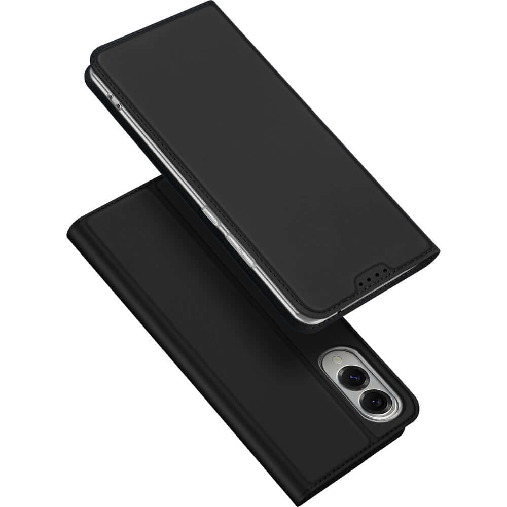 Handyhülle mit Klappe für Galaxy S25 Edge, Dux Ducis Skin Pro, Schwarz