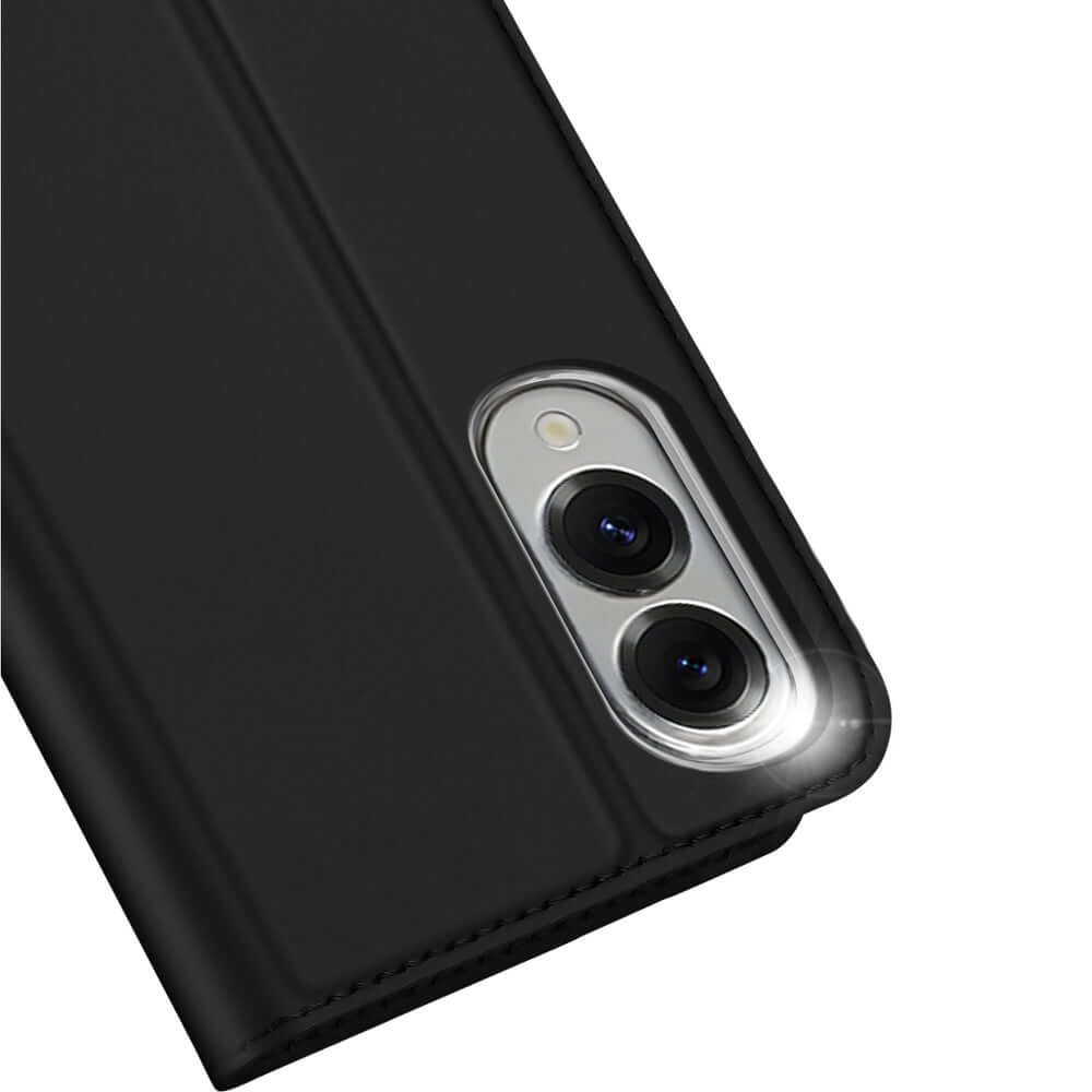 Handyhülle mit Klappe für Galaxy S25 Edge, Dux Ducis Skin Pro, Schwarz