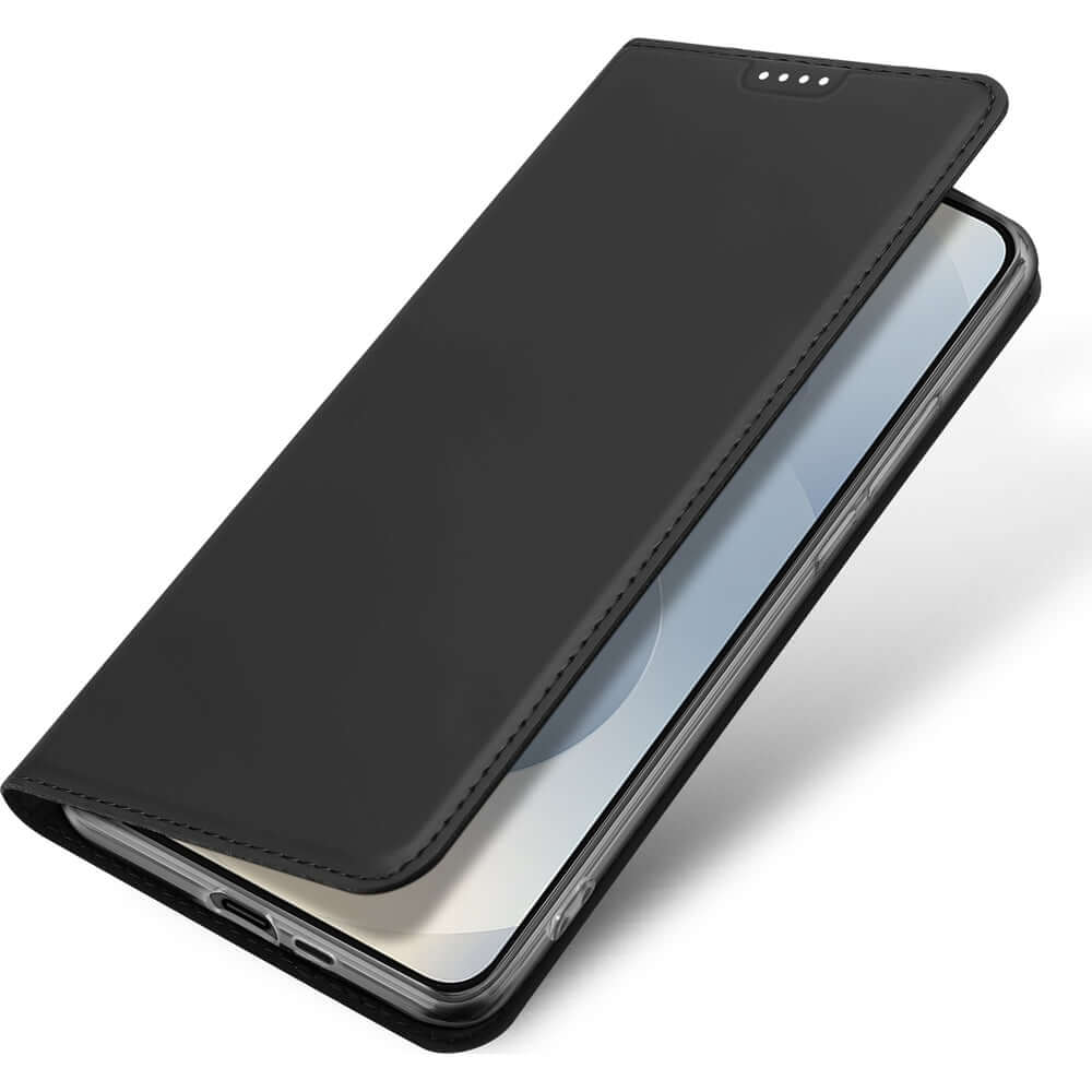 Handyhülle mit Klappe für Galaxy S25 Edge, Dux Ducis Skin Pro, Schwarz