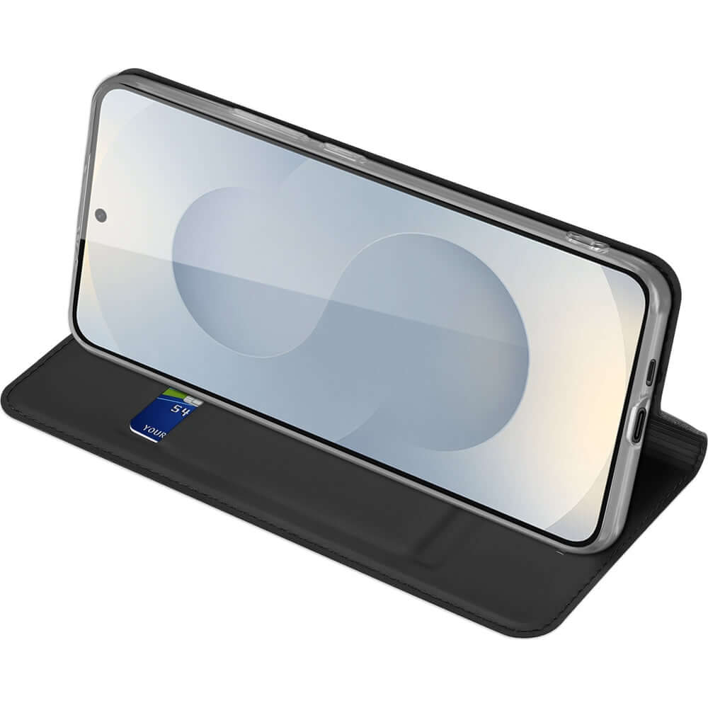 Handyhülle mit Klappe für Galaxy S25 Edge, Dux Ducis Skin Pro, Schwarz