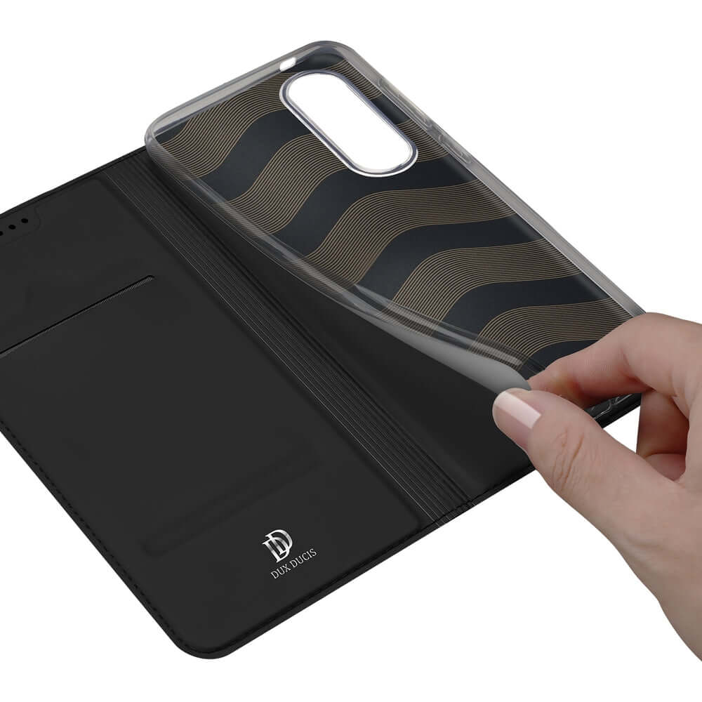 Handyhülle mit Klappe für Galaxy S25 Edge, Dux Ducis Skin Pro, Schwarz