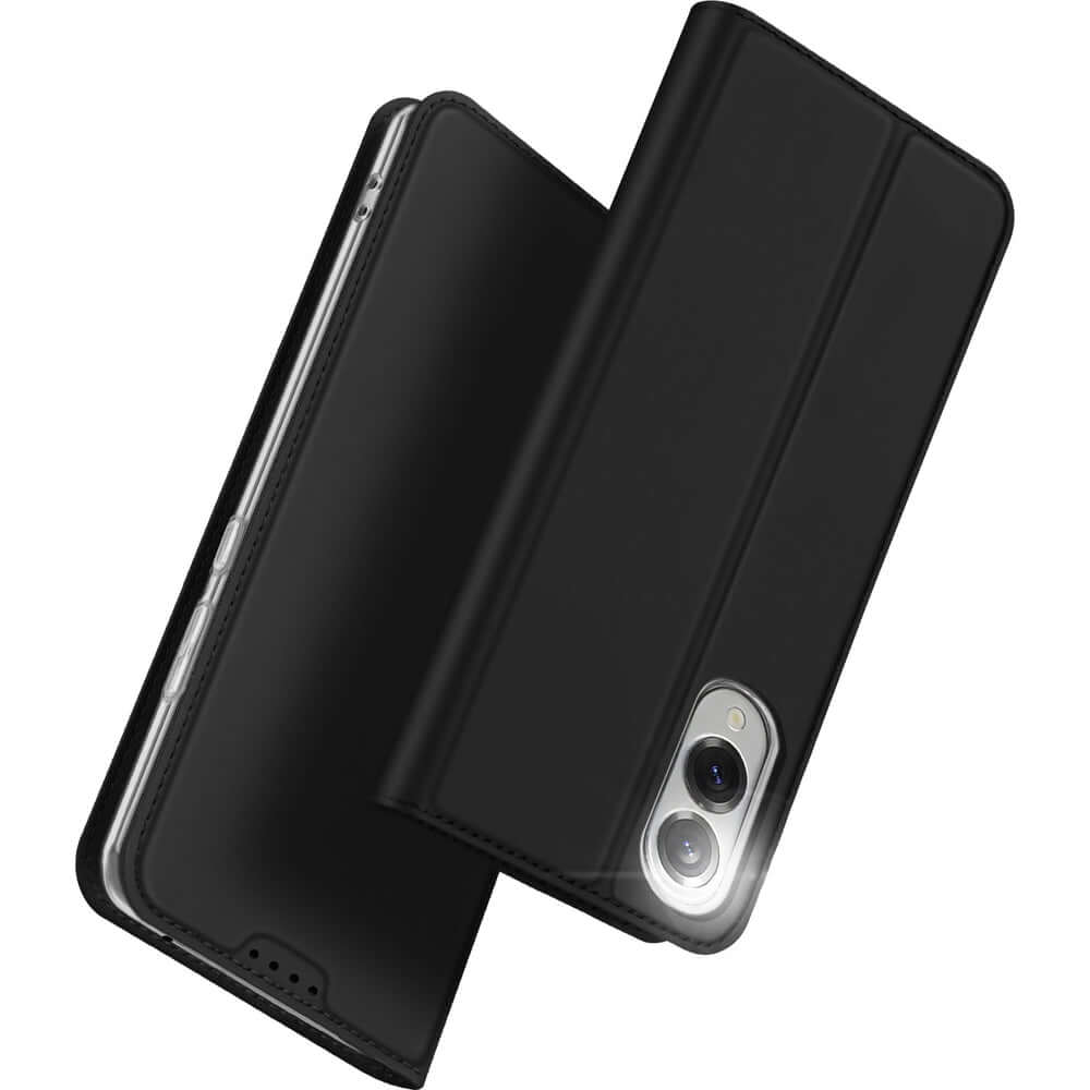 Handyhülle mit Klappe für Galaxy S25 Edge, Dux Ducis Skin Pro, Schwarz