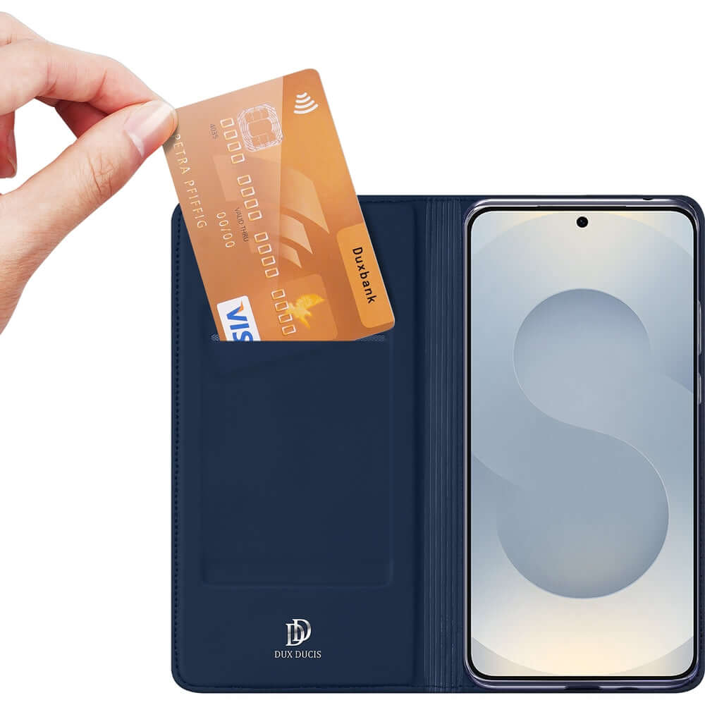 Handyhülle mit Klappe für Galaxy S25 Edge, Dux Ducis Skin Pro, Blau