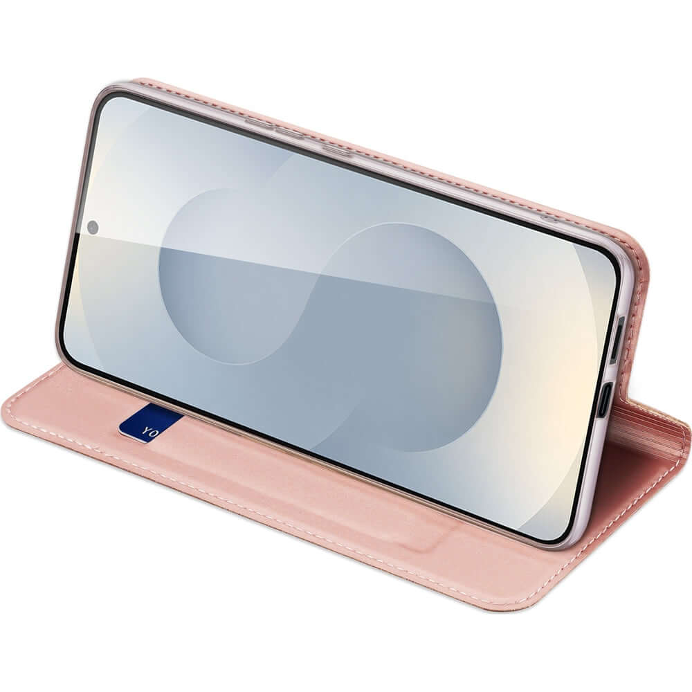 Handyhülle mit Klappe für Galaxy S25 Edge, Dux Ducis Skin Pro, Rosa