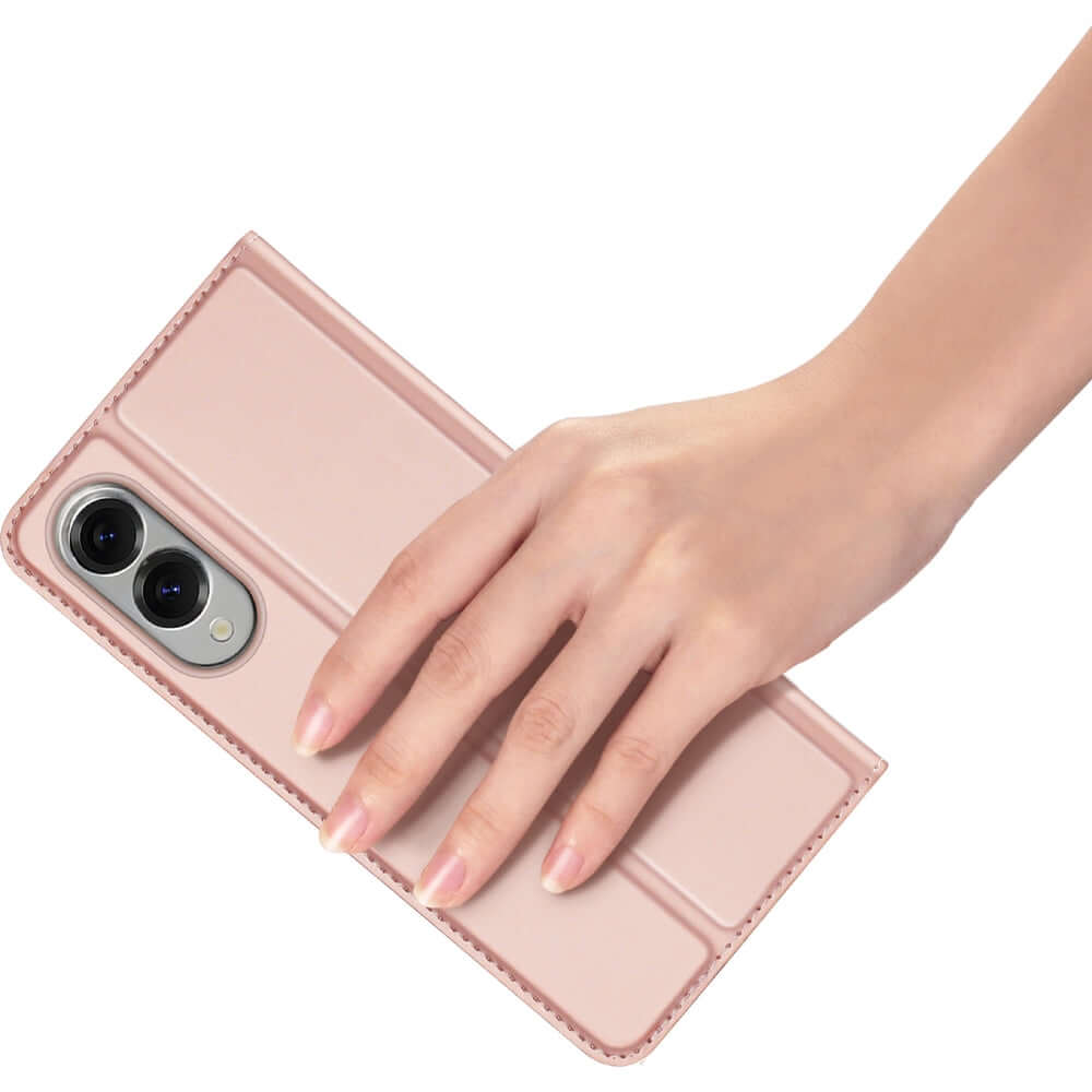 Handyhülle mit Klappe für Galaxy S25 Edge, Dux Ducis Skin Pro, Rosa