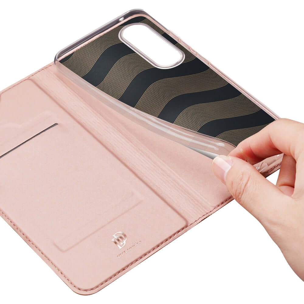 Handyhülle mit Klappe für Galaxy S25 Edge, Dux Ducis Skin Pro, Rosa