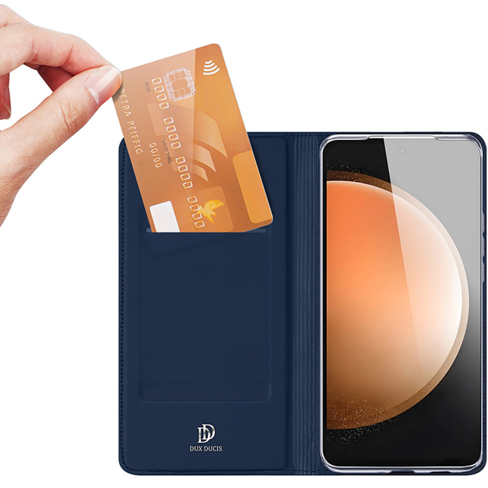 Handyhülle mit Klappe für Galaxy S25 FE, Dux Ducis Skin Pro, Dunkelblau
