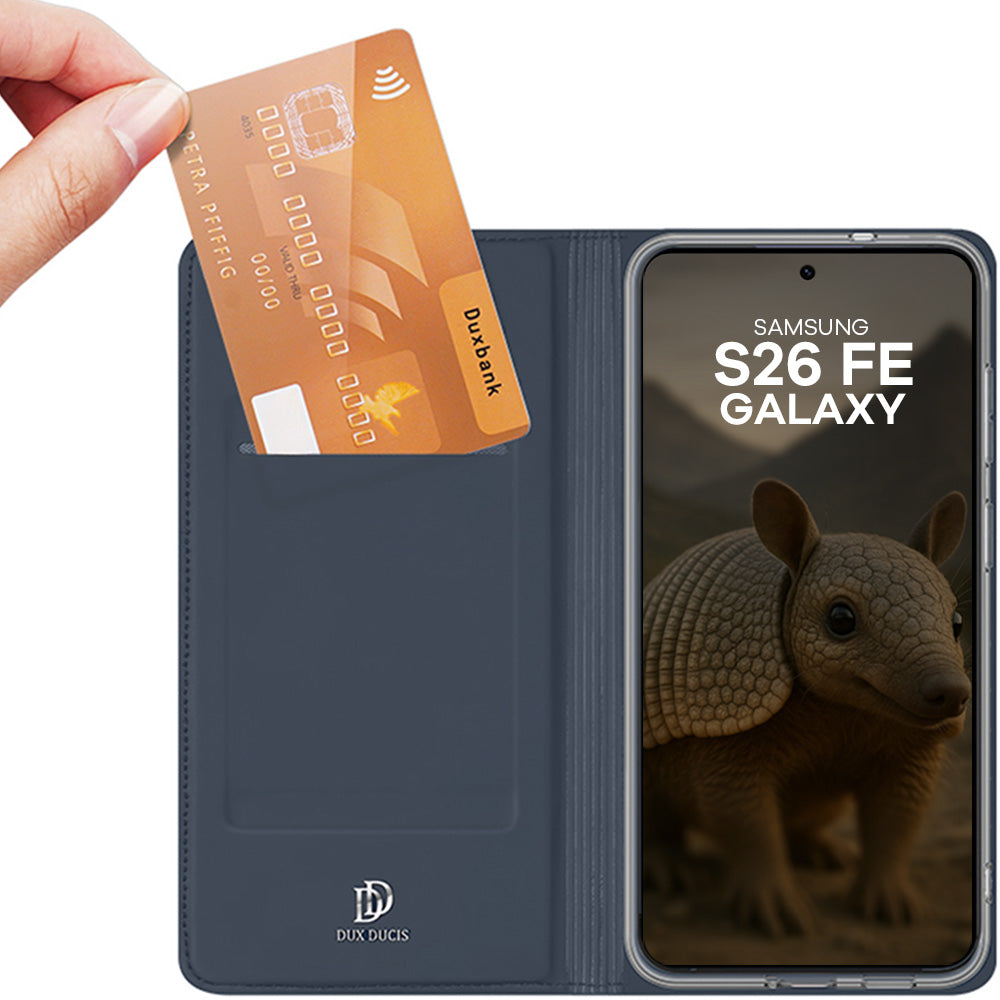 Handyhülle mit Klappe für Galaxy S26 FE, Dux Ducis Skin Pro, Dunkelblau (2/12)