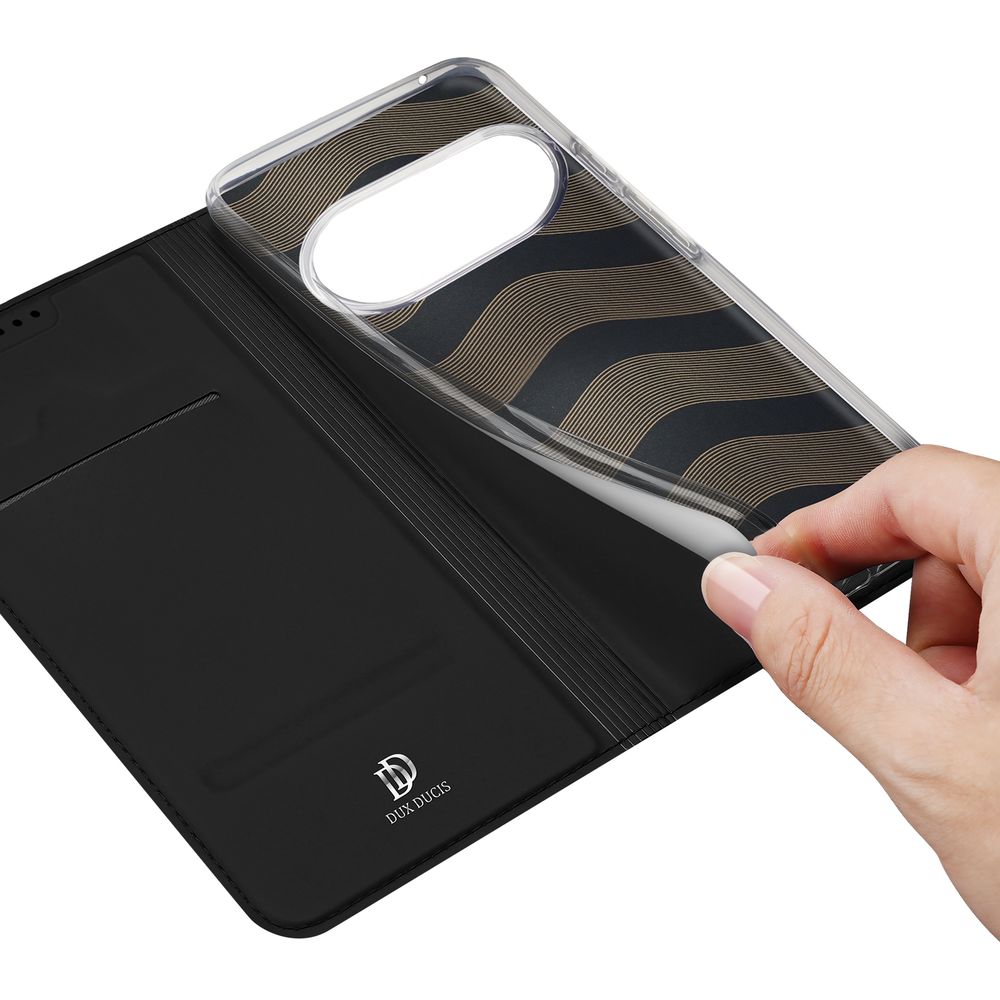 Handyhülle mit Klappe für Google Pixel 10 Pro / 10, Dux Ducis Skin Pro, Schwarz