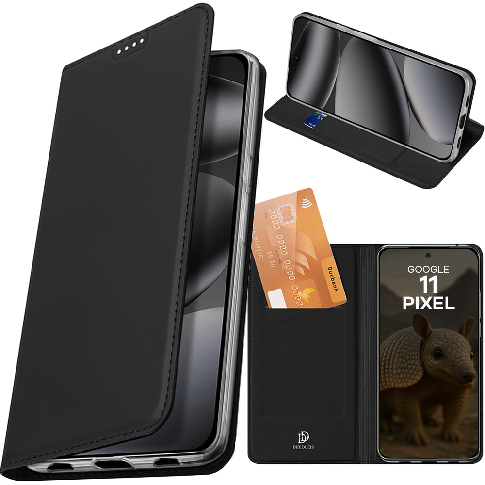Handyhülle mit Klappe für Google Pixel 11, Dux Ducis Skin Pro, Schwarz