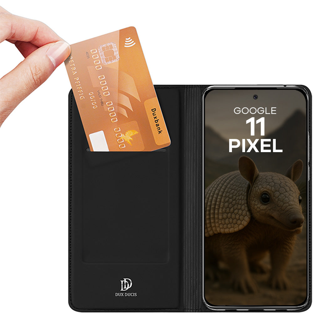 Handyhülle mit Klappe für Google Pixel 11, Dux Ducis Skin Pro, Schwarz