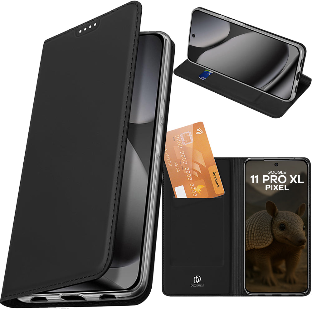Handyhülle mit Klappe für Google Pixel 11 Pro XL, Dux Ducis Skin Pro, Schwarz