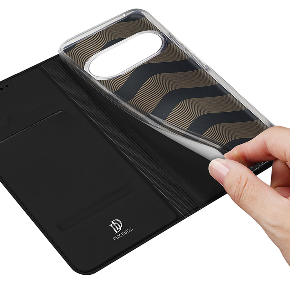 Handyhülle mit Klappe für Google Pixel 11 Pro XL, Dux Ducis Skin Pro, Schwarz
